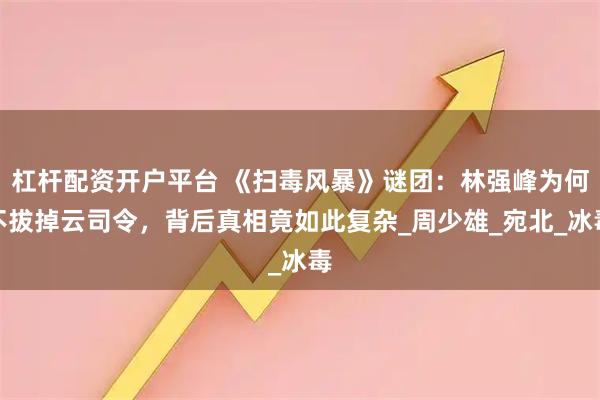 杠杆配资开户平台 《扫毒风暴》谜团：林强峰为何不拔掉云司令，背后真相竟如此复杂_周少雄_宛北_冰毒